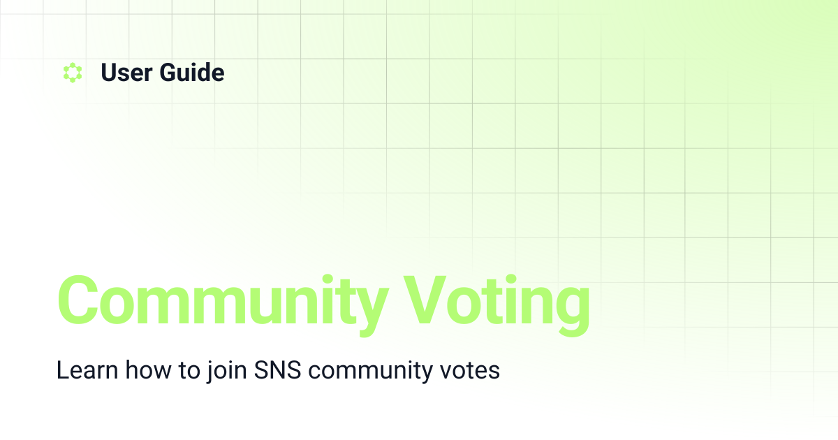 Community Voting | User Guide